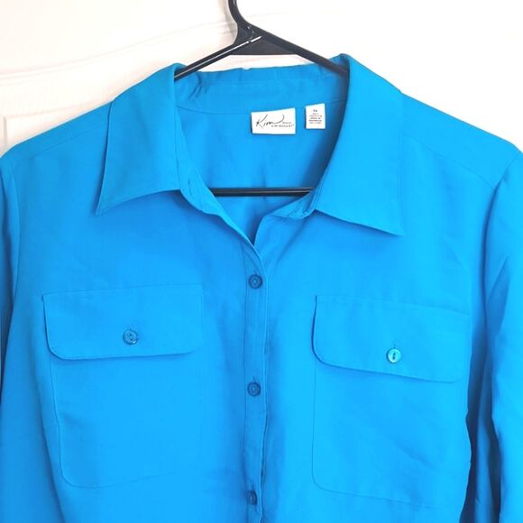Bright Blue Button-Up Shirt by Kim Rogers - Picture 2 of 3